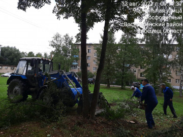 Опиловка и уборка порубочных материалов