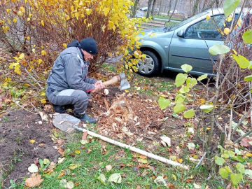 📍Мкр.Цемгигант, Ул.Беркино 1/3  Проводятся работы по выкорчевыванию пней.